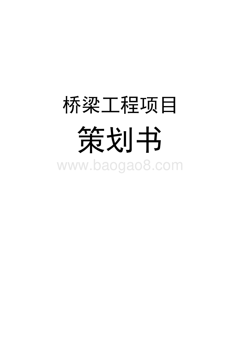 桥梁工程项目策划书（完整版）.doc_第1页