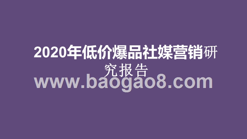 2020年低价爆品社媒营销研究报告.pptx_第1页