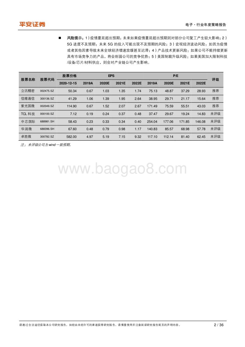 电子行业2021年度策略报告：芯屏自主，5G已来.pdf_第2页