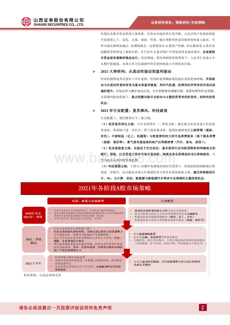 2021年A股投资策略：复苏乘风，科技破浪，击楫中流.pdf_第2页