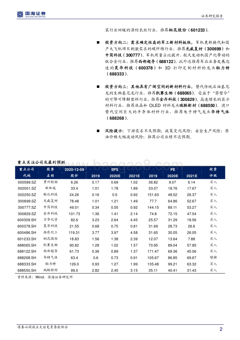 化工行业2021年度策略报告：拥抱周期龙头，把握新材料投资机会.pdf_第2页