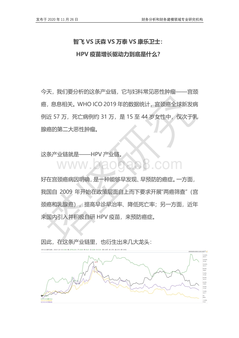 智飞VS沃森VS万泰VS康乐卫士：HPV疫苗增长驱动力到底是什么？.pdf_第1页