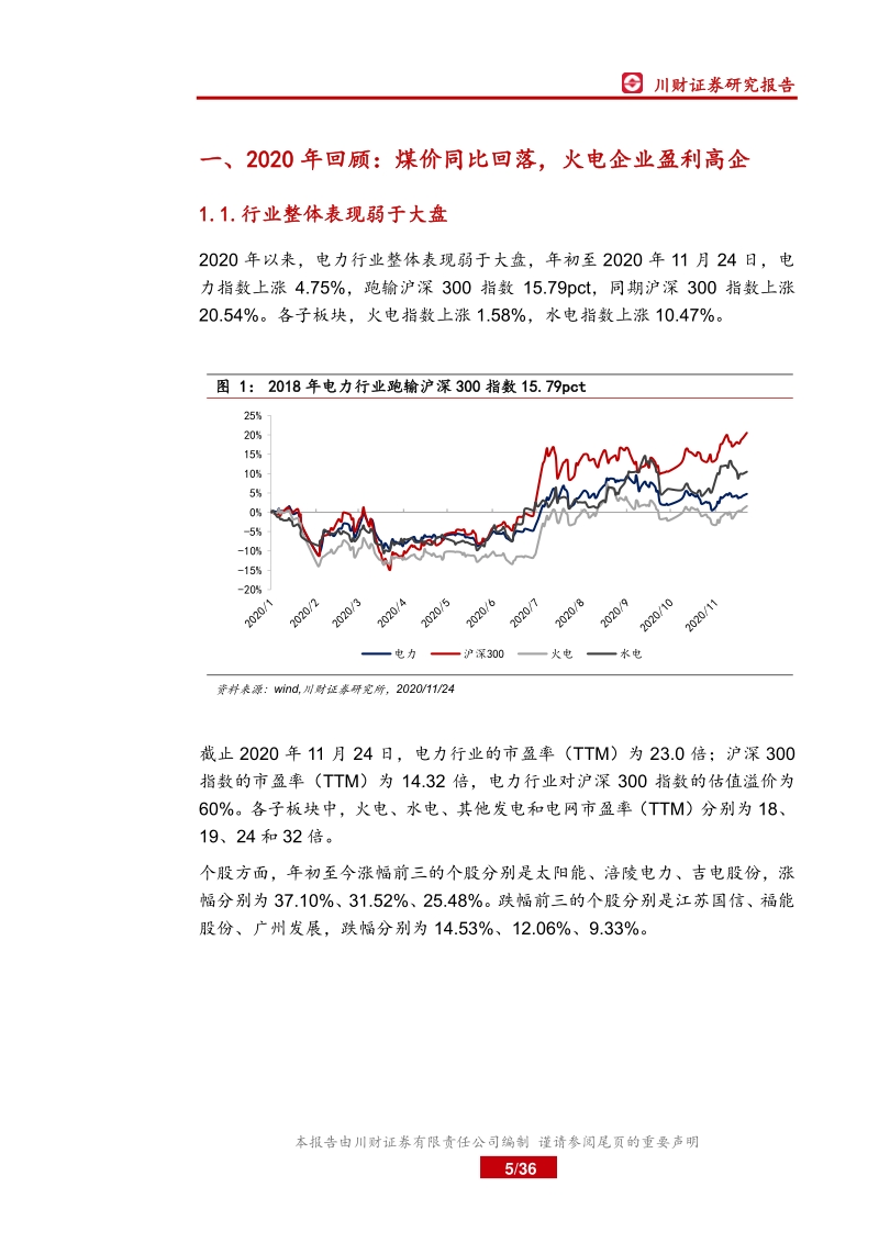 2021年电力行业年度投资策略报告：火电估值见底，水电防御价值突出.pdf_第5页