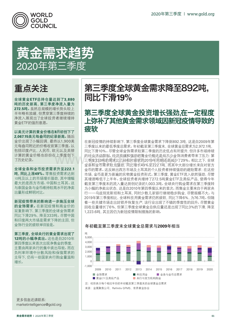 2020年第三季度黄金需求趋势.pdf_第1页