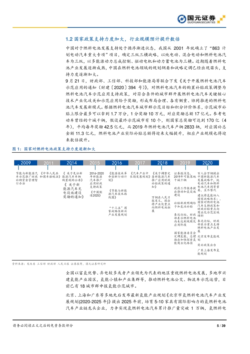 2021年燃料电池行业策略报告：政策落地成本下降超预期，燃料电池黎明已至.pdf_第5页