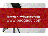 医药行业2020年投资前景研究报告.pptx