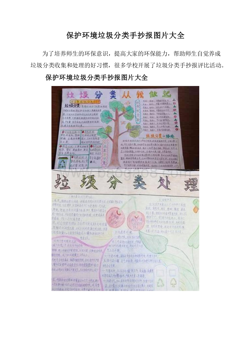 保护环境垃圾分类手抄报图片大全.doc_第1页