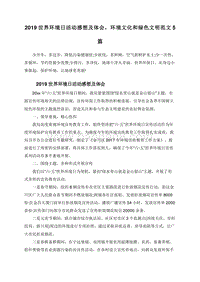 2019世界环境日活动感想及体会，环境文化和绿色文明范文5篇.doc