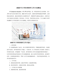 2020年小学体育教学工作计划精选.doc