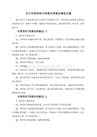 关于对领导班子的意见和建议精选五篇.doc