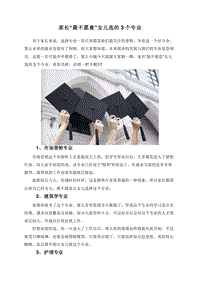 家长“最不愿意”女儿选的3个专业.doc