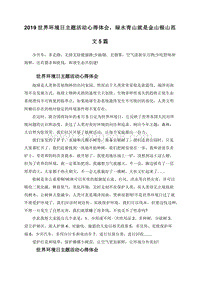 2019世界环境日主题活动心得体会，绿水青山就是金山银山范文5篇.doc