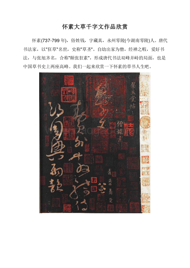 怀素大草千字文作品欣赏.doc_第1页