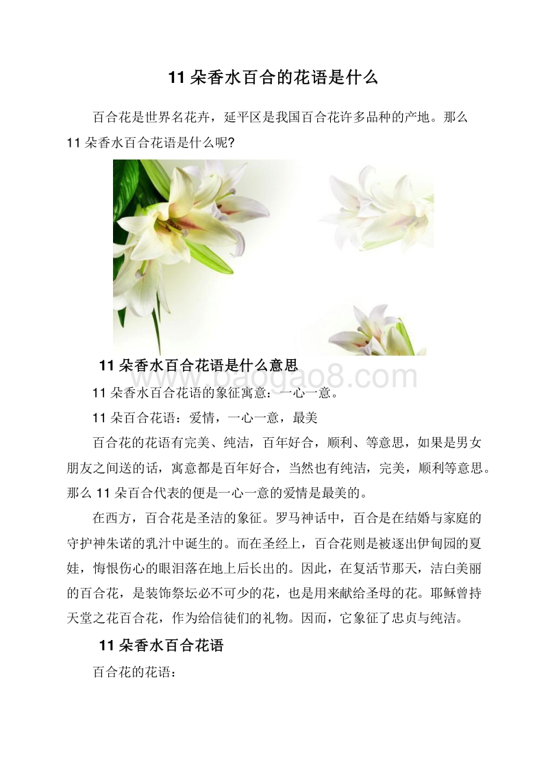 11朵香水百合的花语是什么.doc_第1页