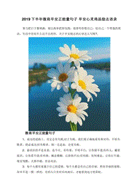 2019下半年微商早安正能量句子早安心灵鸡汤励志语录.doc