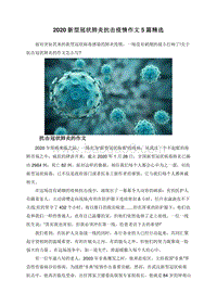 2020新型冠状肺炎抗击疫情作文5篇精选.doc