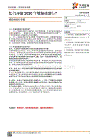 城投债发行专题：如何评估2020年城投债发行？.pdf