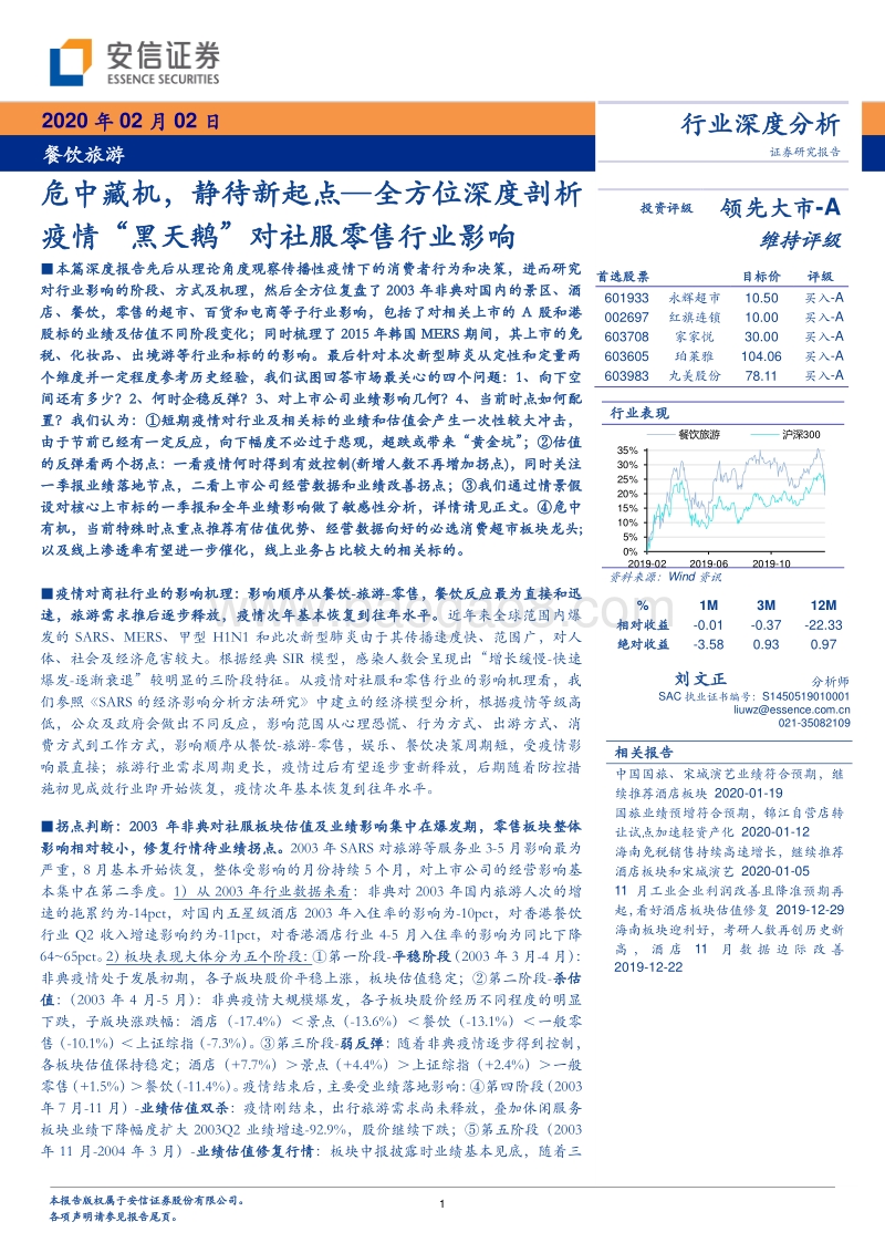 全方位深度剖析疫情“黑天鹅”对社服零售行业影响：危中藏机，静待新起点.pdf_第1页