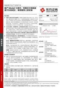 新能源汽车产业链行业深度报告：国产Model3降价，特斯拉引领新能源汽车高成长，继续推荐上游资源.pdf