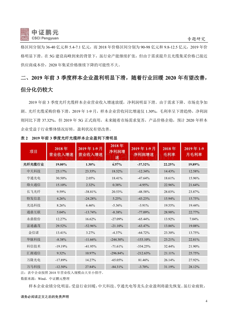 光纤光缆行业：行业有望回暖，企业盈利将有改善.pdf_第4页