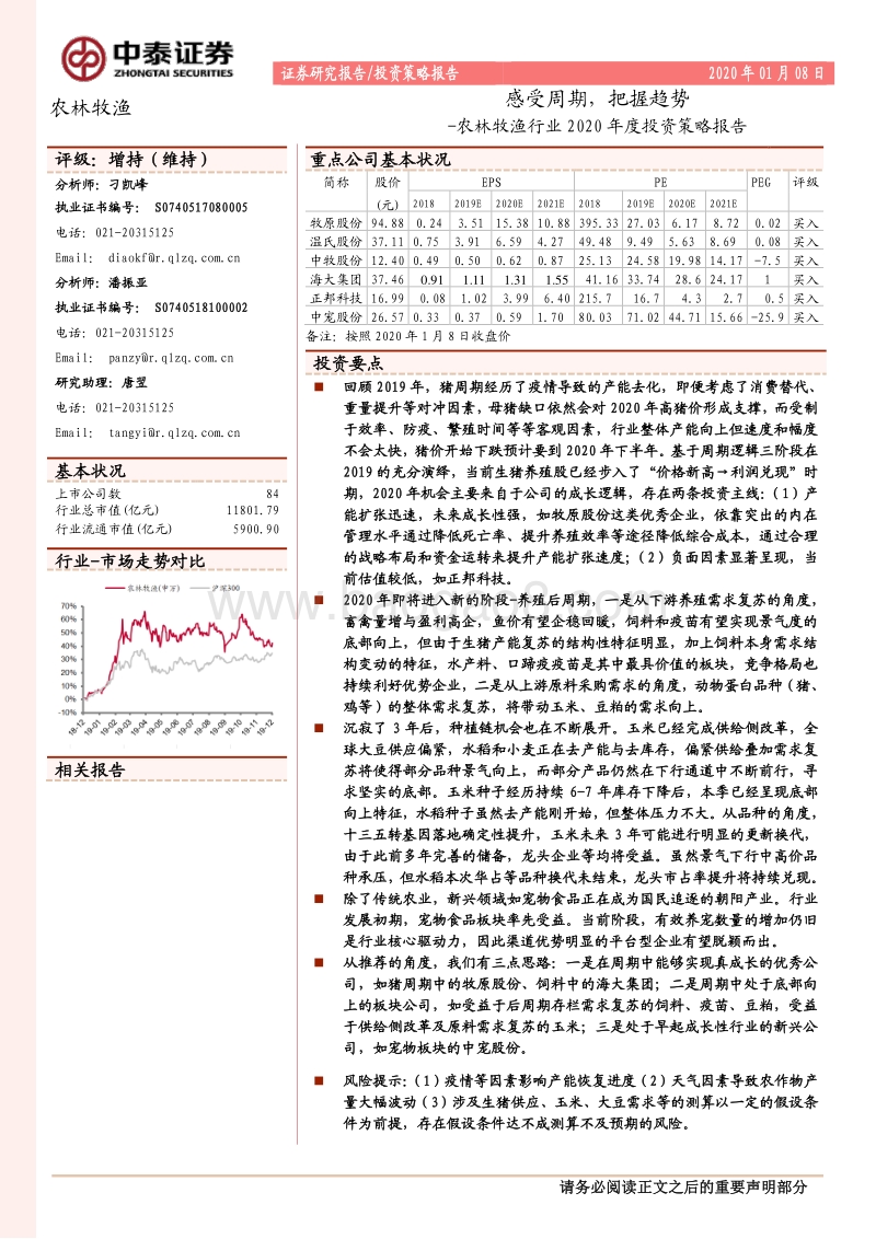 农林牧渔行业2020年度投资策略报告：感受周期，把握趋势.pdf_第1页