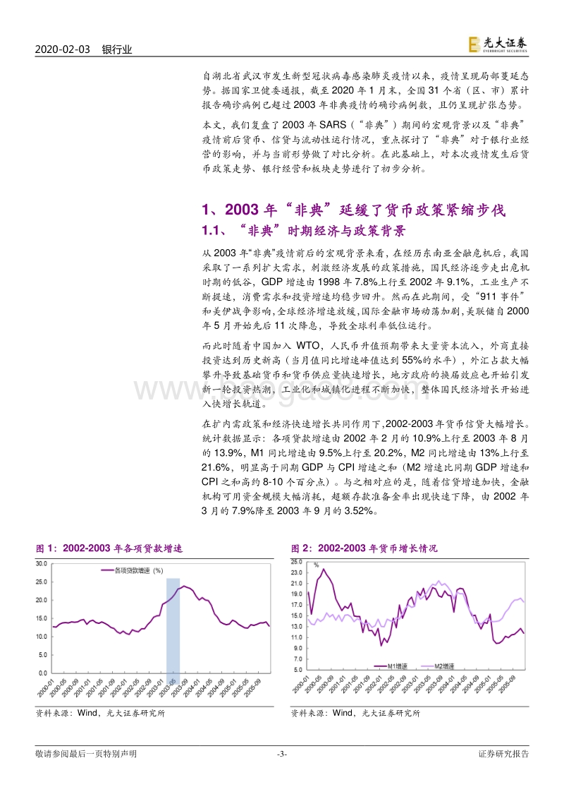 基于2003年“非典”与本次疫情的比较分析：疫情如何扰动货币政策和冲击银行经营.pdf_第3页