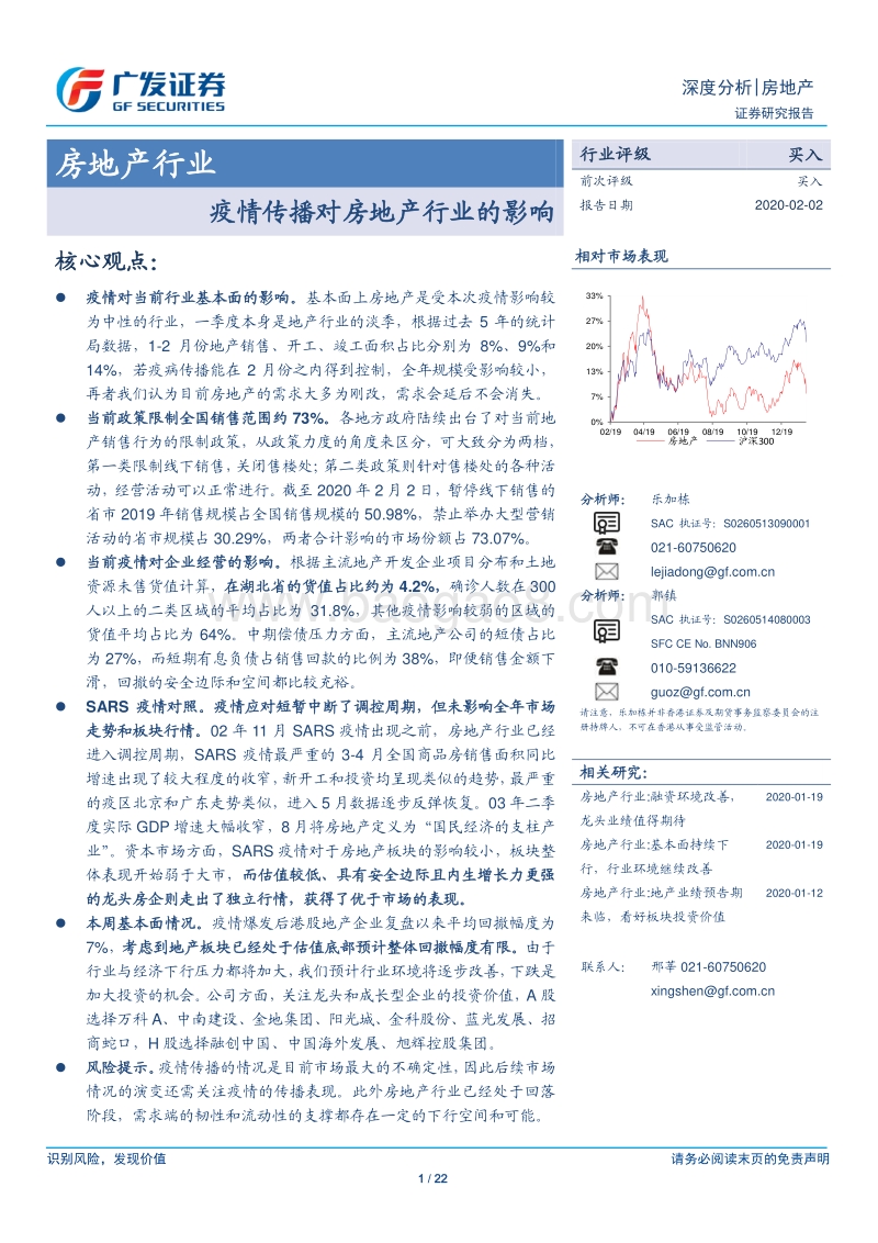 疫情传播对房地产行业的影响.pdf_第1页