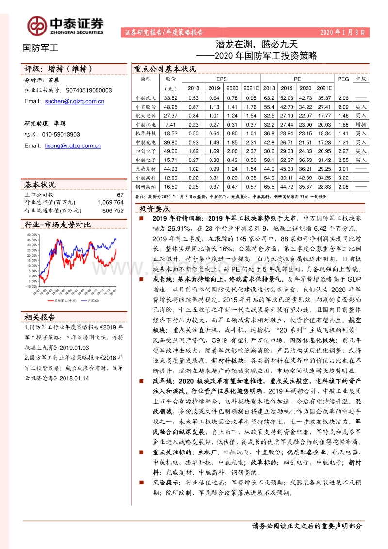 2020年国防军工投资策略：潜龙在渊，腾必九天.pdf_第1页