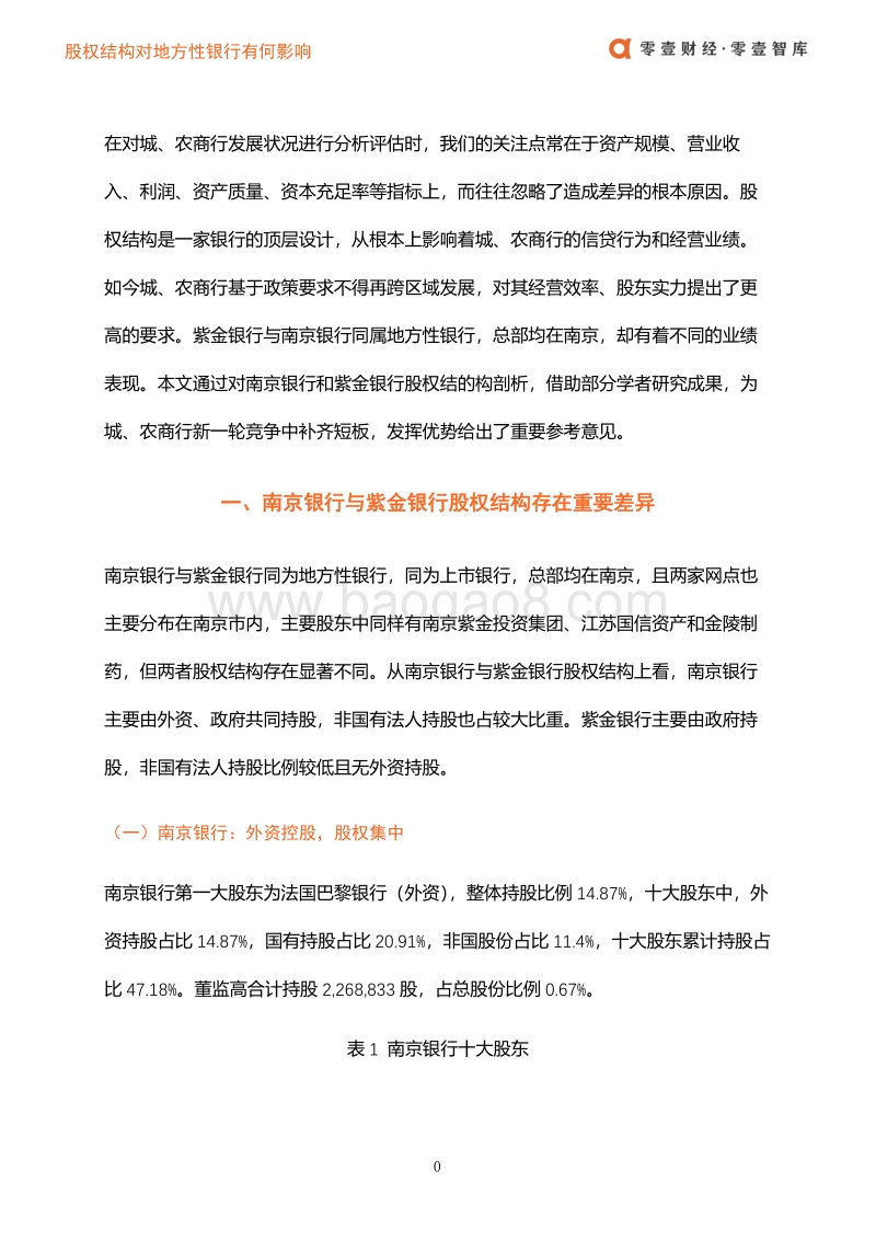 股权结构对地方性银行有何影响：以南京银行与紫金银行为例.pdf_第2页