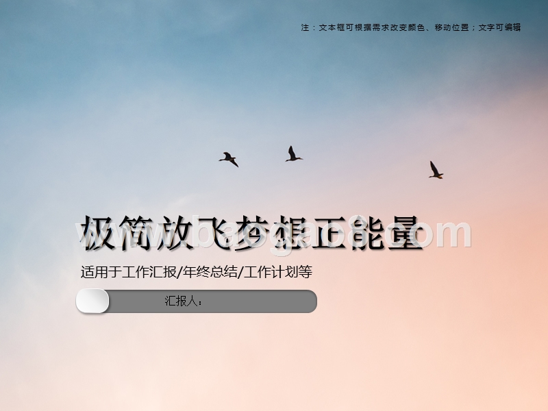 2020极简放飞梦想正能量总结计划PPT模板.ppt_第1页
