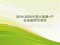 2019-2020中国大健康+产业金融研究报告.pptx