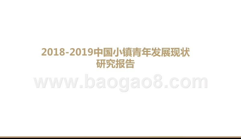 2018-2019中国小镇青年发展现状研究报告.pptx_第1页