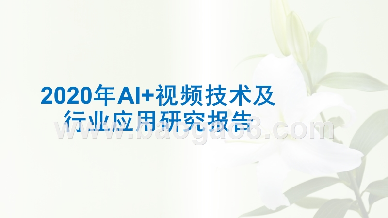 2020年AI+视频技术及行业应用研究报告.pptx_第1页