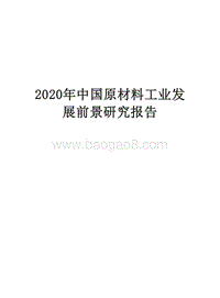 2020年中国原材料工业发展前景研究报告.docx