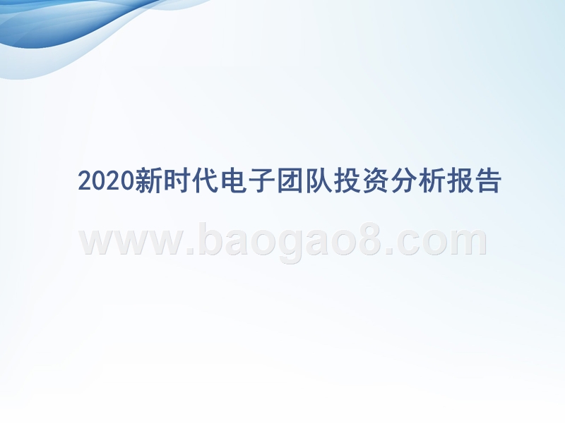 2020新时代电子团队投资分析报告.pptx_第1页