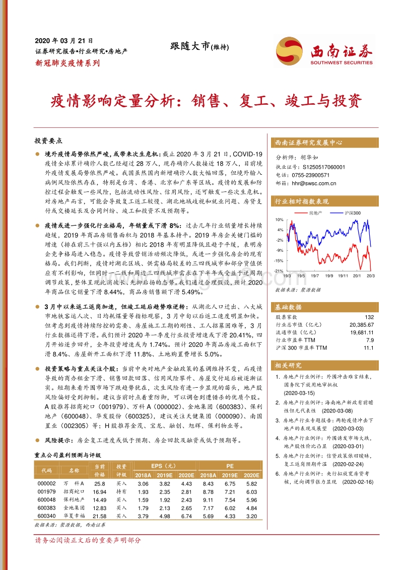 疫情影响定量分析：销售、复工、竣工与投资.pdf_第1页