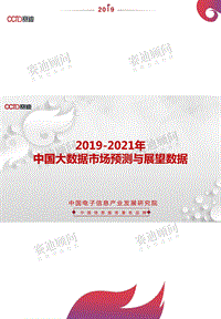 2019-2021年中国大数据市场预测与展望数据.pdf