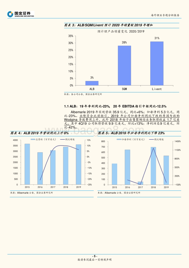 海外锂业2019年报总结：景气度低迷业绩下滑，锂供应料将持续收缩.pdf_第5页