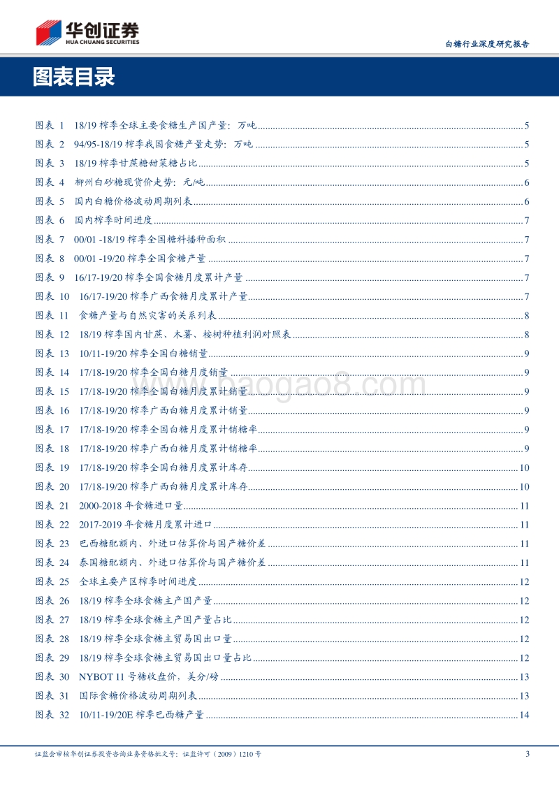 白糖行业深度研究报告：19-20榨季全球预期产糖量继续下降，内外糖价格或将共振向上.pdf_第3页
