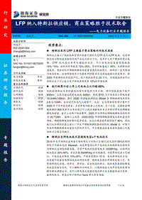 电力设备行业专题报告：LFP纳入特斯拉供应链，商业策略胜于技术取舍.pdf
