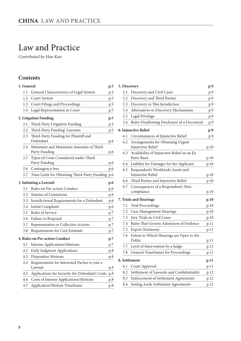 2019全球诉讼实务指南：中国篇（英文版）.pdf_第2页