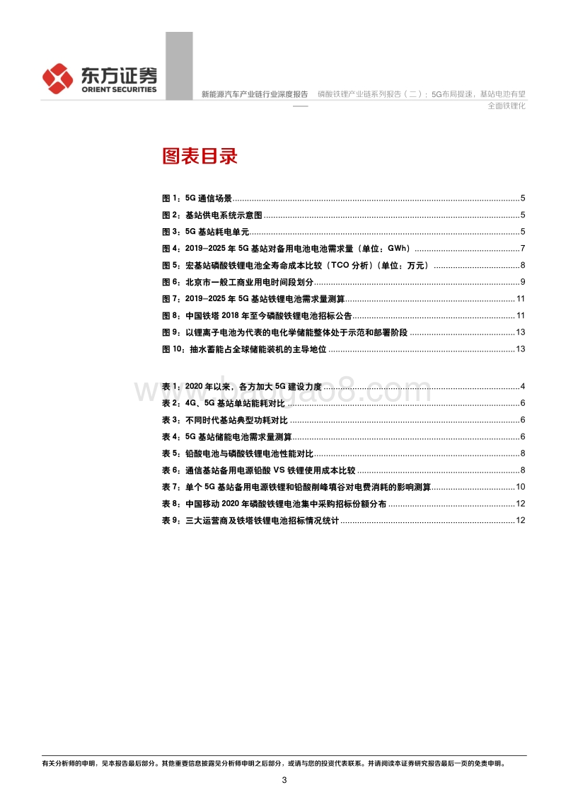 磷酸铁锂产业链系列报告（二）：5G布局提速，基站电池有望全面铁锂化.pdf_第3页