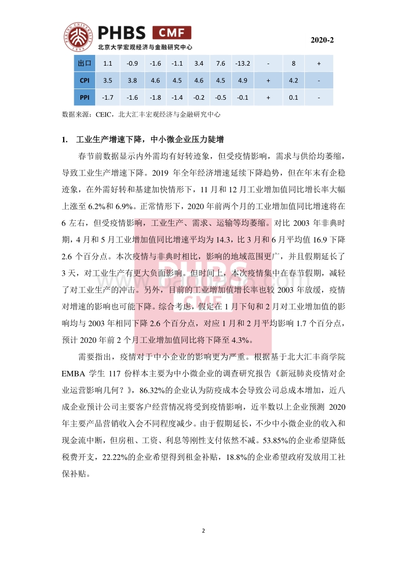 2020年2月月度宏观经济预测报告.pdf_第2页