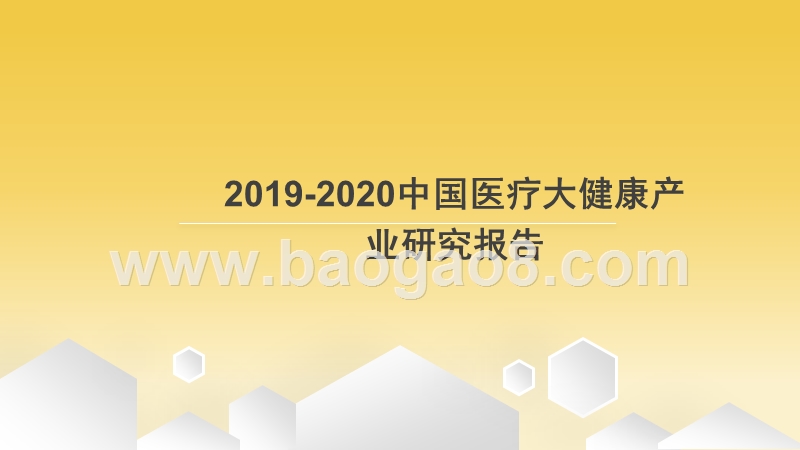 2019-2020中国医疗大健康产业研究报告.pptx_第1页