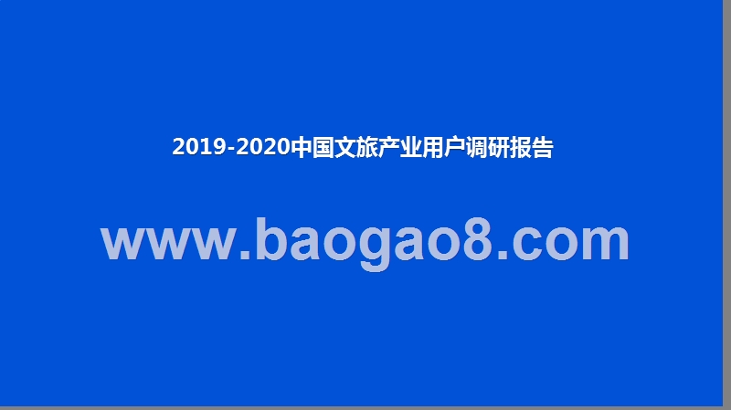 2019-2020中国文旅产业用户调研报告.pptx_第1页