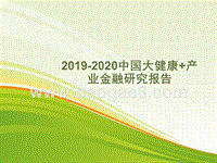 2019-2020中国大健康+产业金融研究报告.pptx