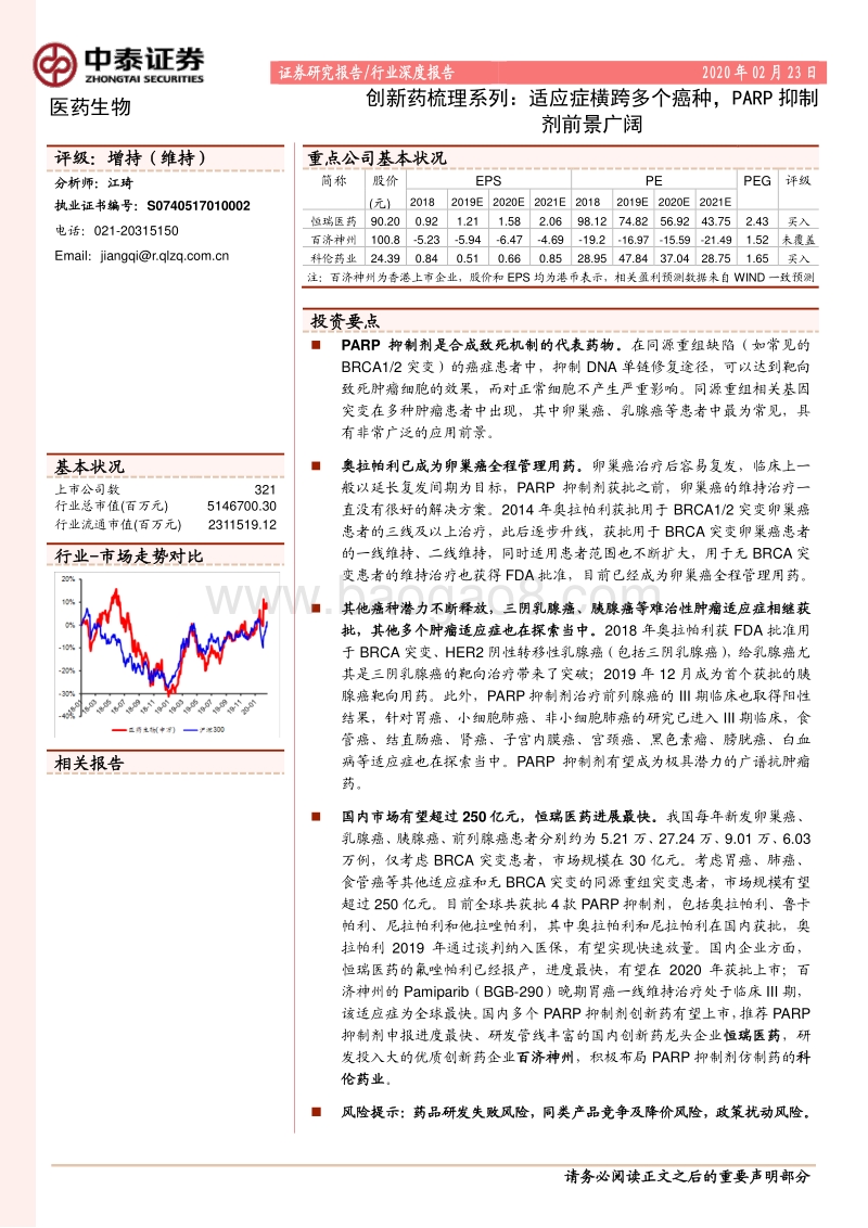 创新药梳理系列：适应症横跨多个癌种，PARP抑制剂前景广阔.pdf_第1页