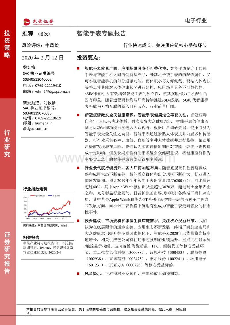 智能手表专题报告：行业快速成长，关注供应链核心受益环节.pdf_第1页
