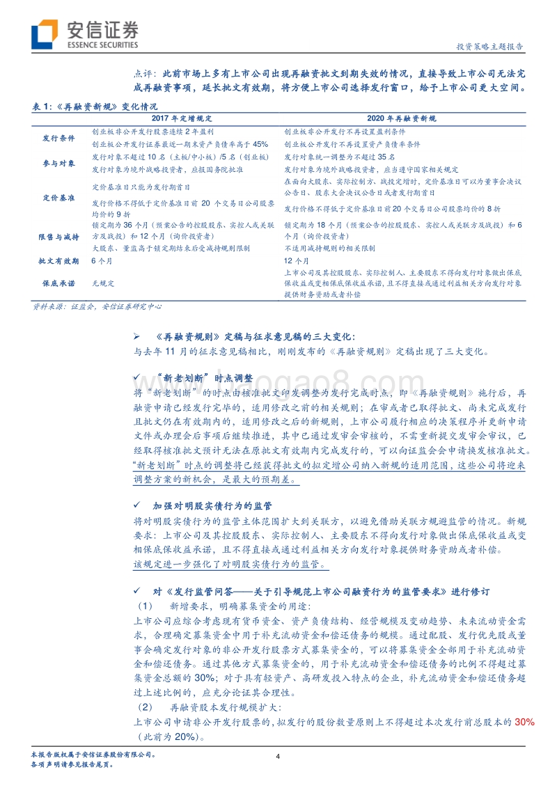 再融资新规下的投资策略：寻找从“小而美”到“大而强”.pdf_第4页