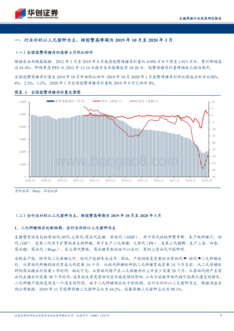 生猪养殖行业深度研究报告：三元留种效率低或致低补高淘，当前非瘟疫情相对稳定.pdf_第4页